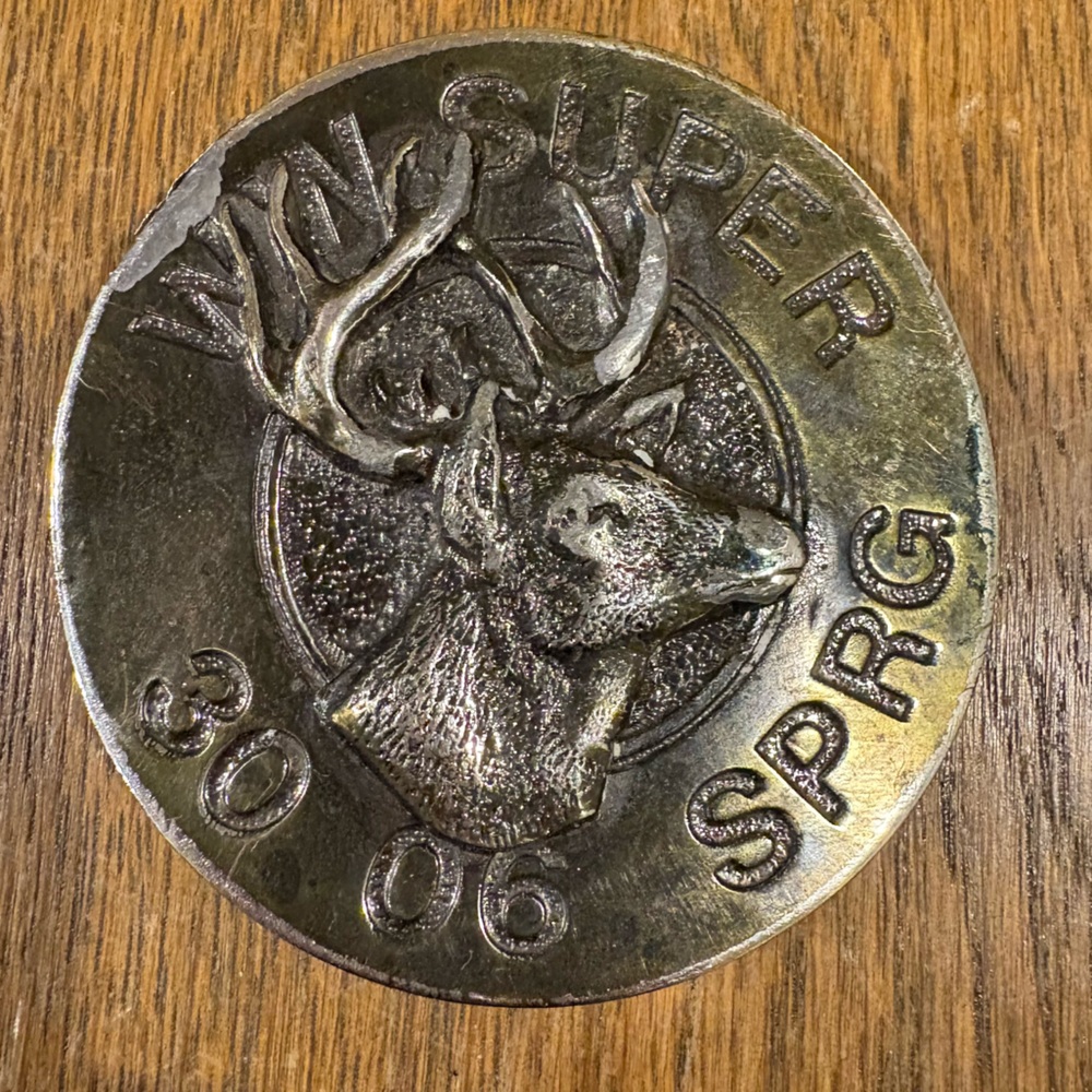 Vintage 1978 Gander Mountain WW Super 30 06 SPRG Deer Bronze Belt Buckle